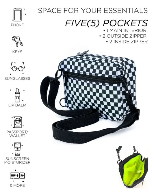 Checkered Convertible Crossbody Sidekick Sling Bag