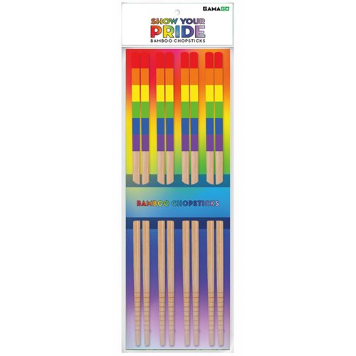 Rainbow Bamboo Chopsticks Set of 4