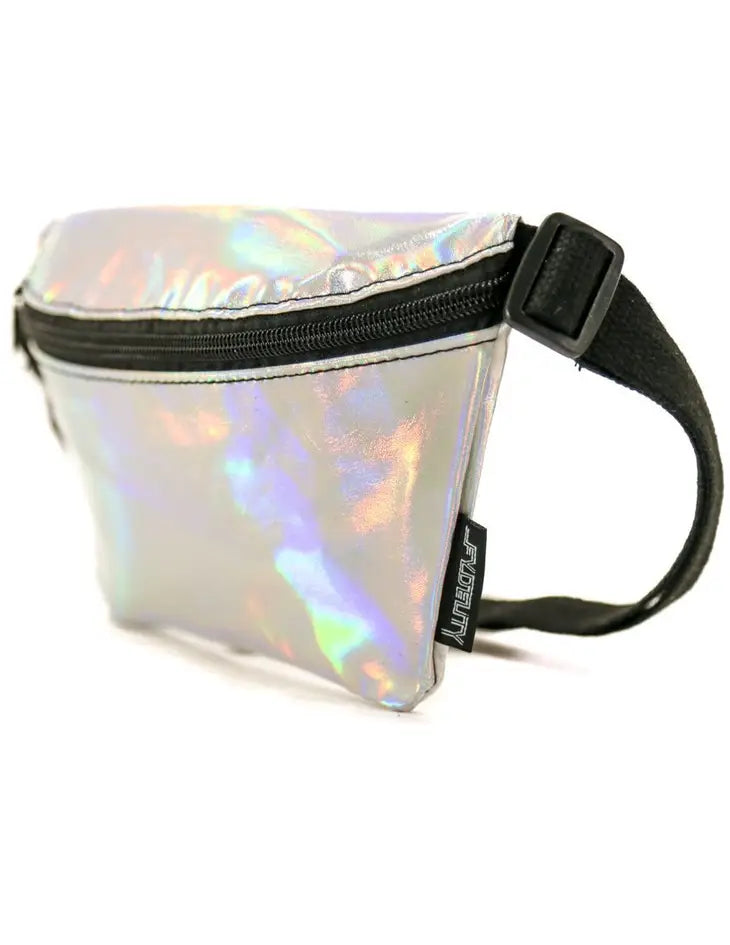 Metallic Silver Ultra-Slim Waist Bag