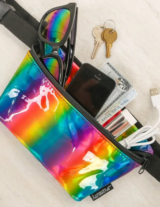 Metallic Rainbow Ultra-Slim Waist Bag