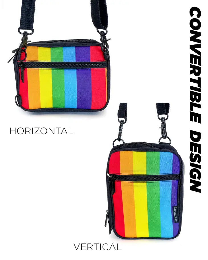 Black Rainbow Convertible Crossbody Sidekick Sling Bag