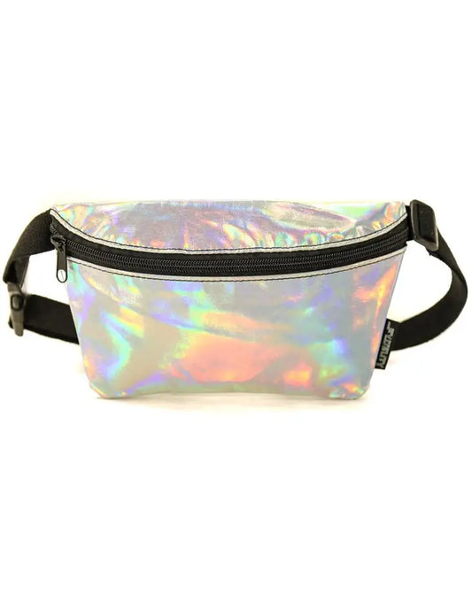 Metallic Silver Ultra-Slim Waist Bag