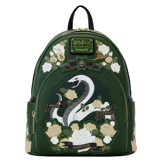 Harry Potter Slytherin House Floral Tattoo Mini Backpack - **PREORDER**