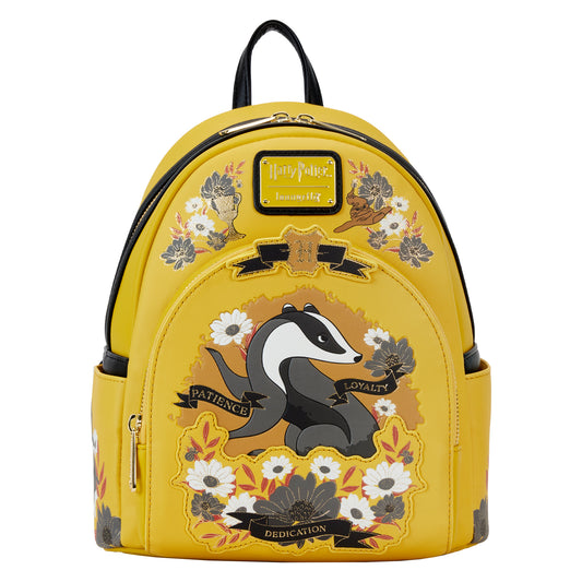 Harry Potter Hufflepuff House Floral Tattoo Mini Backpack - **PREORDER**