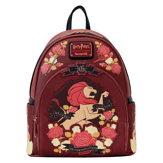 Harry Potter Gryffindor House Floral Tattoo Mini Backpack- **PREORDER**