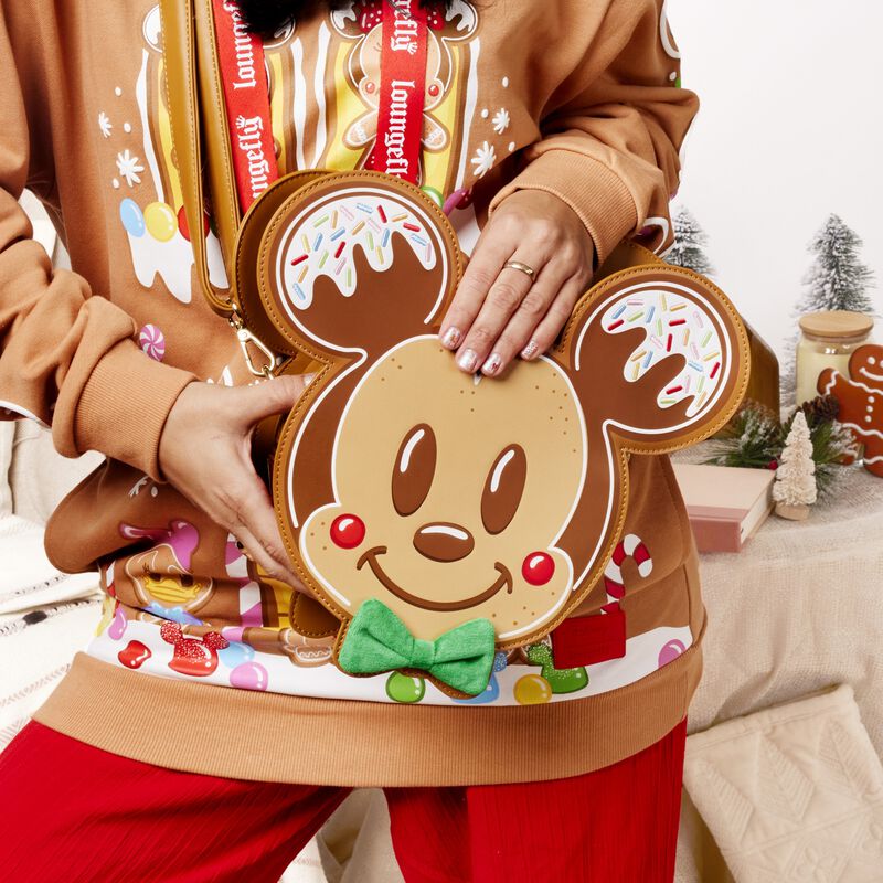 Mickey and Minnie Gingerbread Cookie Figural Crossbody Bag