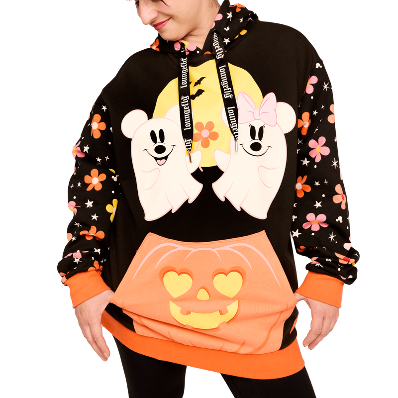 Mickey & Minnie Floral Ghost Glow Unisex Hoodie - PREORDER