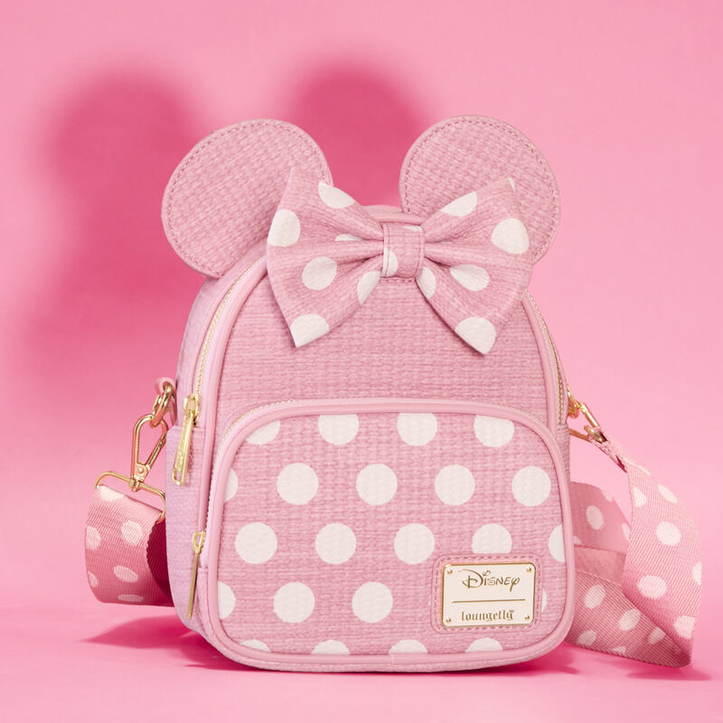 Minnie Mouse Woven Texture Convertible Mini Backpack & Crossbody Bag - PREORDER