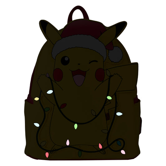 Pokémon Santa Pikachu Christmas Lights Light Up Mini Backpack - PREORDER