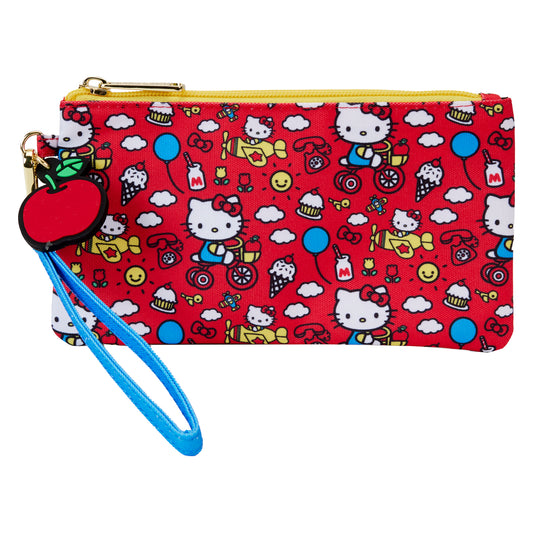 Sanrio Hello Kitty 50th Anniversary All-Over Print Nylon Zipper Pouch Wristlet - PREORDER