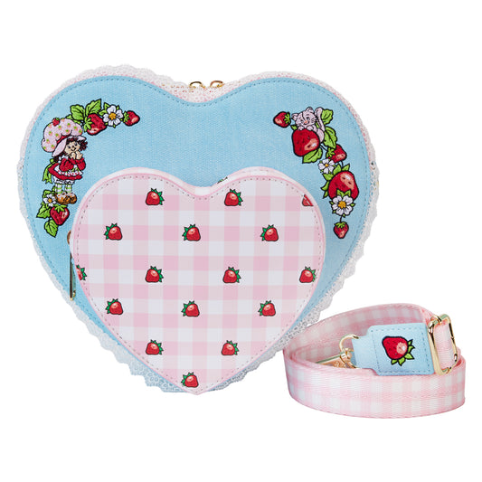 Strawberry Shortcake Denim Heart Shaped Figural Crossbody Bag - **PREORDER**