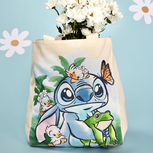 Lilo and Stitch Springtime Stitch Canvas Tote bag - **PREORDER**