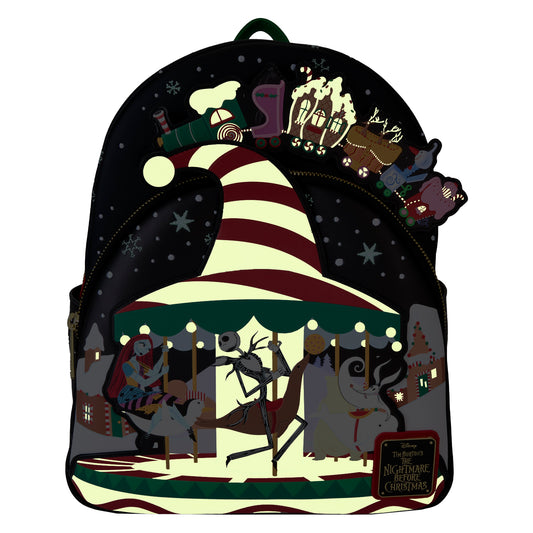 The Nightmare Before Christmas Candy Cane Carousel Glow Mini Backpack - PREORDER