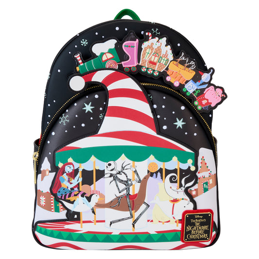 The Nightmare Before Christmas Candy Cane Carousel Glow Mini Backpack - PREORDER