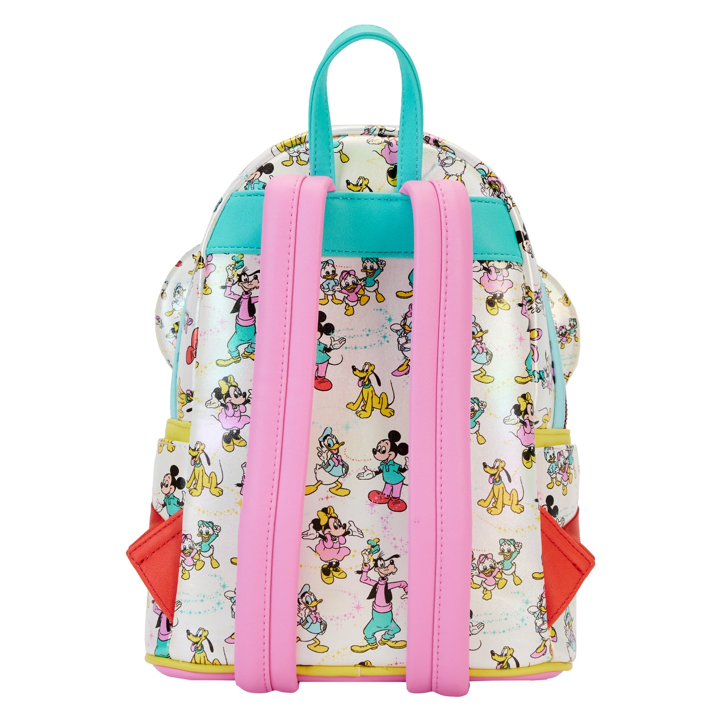 Disney 100 Mickey & Friends Classic All-Over Print Iridescent Mini Backpack With Ear Headband