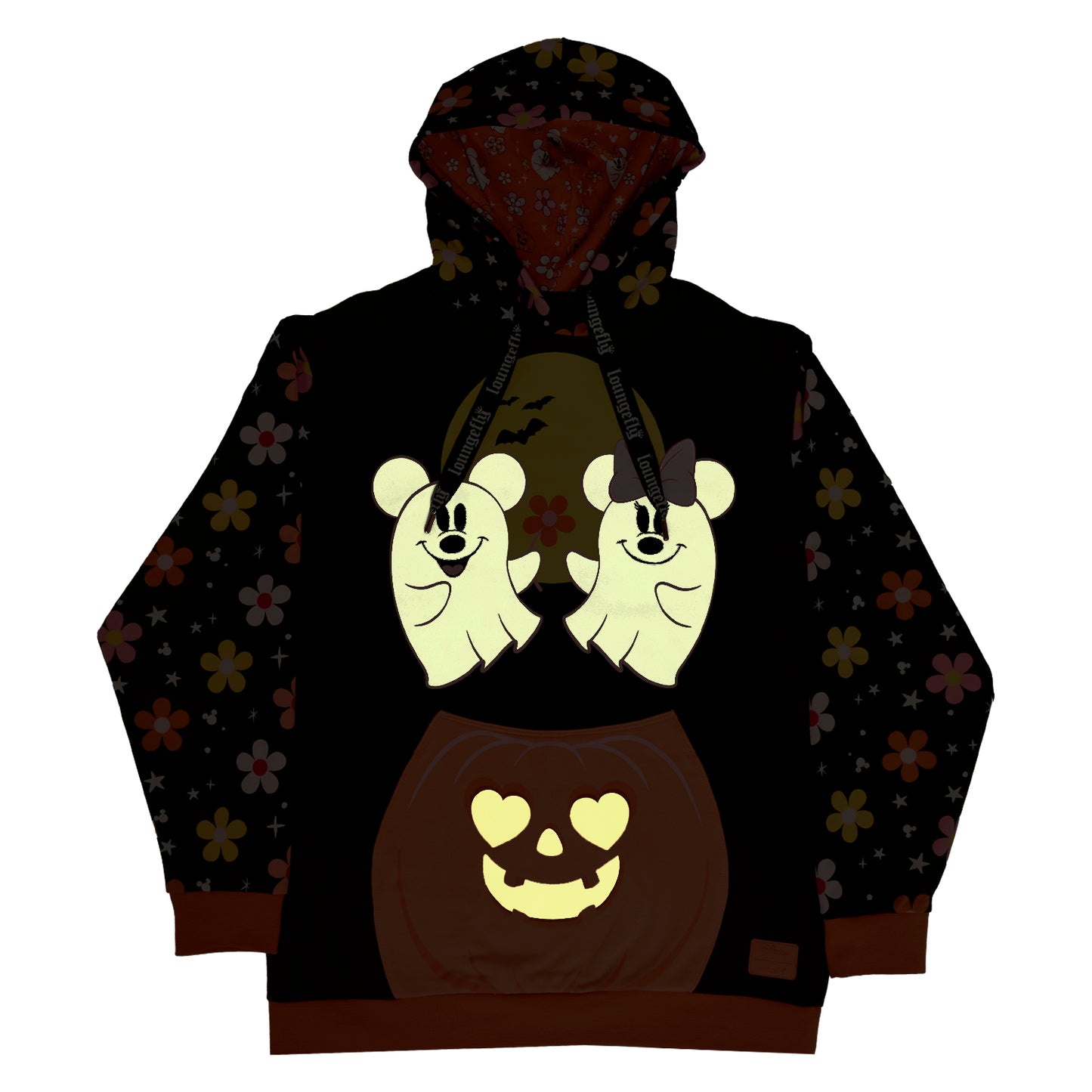 Mickey & Minnie Floral Ghost Glow Unisex Hoodie - PREORDER