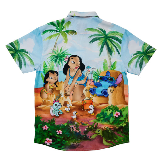 Lilo and Stitch Beach Scene Unisex Camp Shirt - **PREORDER**
