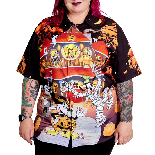 Mickey and Friends Haunted House Unisex Camp Shirt