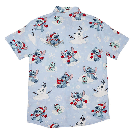 Stitch Snow Angel Holiday Unisex Camp Shirt -  **PREORDER**
