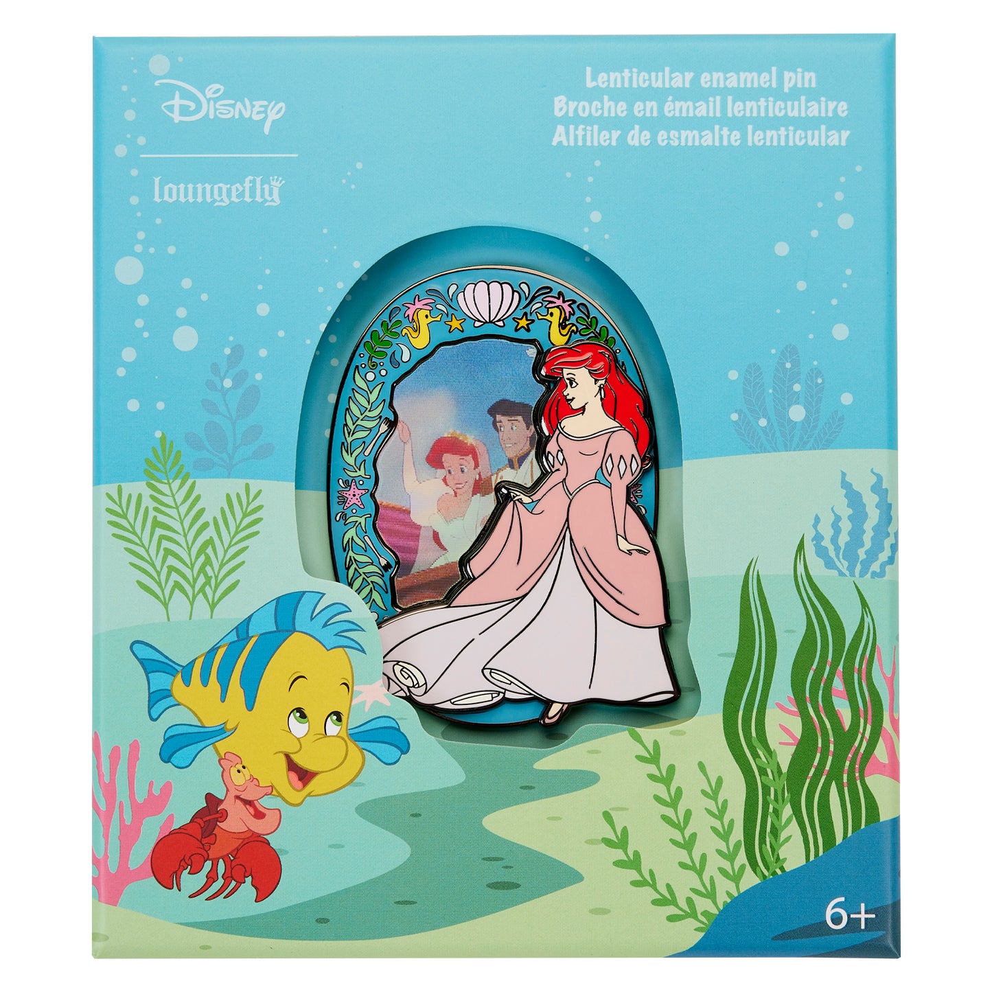 The Little Mermaid Princess Lenticular 3-Inch Pin-  **PREORDER**