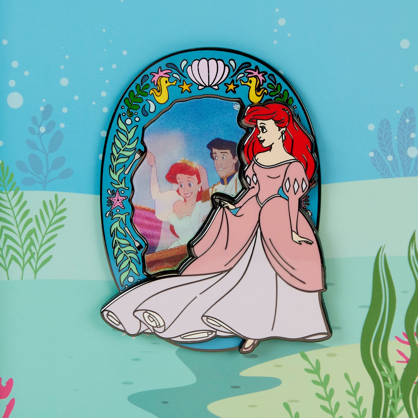 The Little Mermaid Princess Lenticular 3-Inch Pin-  **PREORDER**