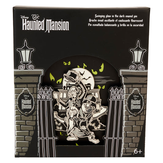 The Haunted Mansion Hitchhiking Ghosts Glow 3" Collector Box Sliding Pin- PREORDER