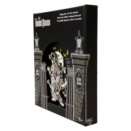 The Haunted Mansion Hitchhiking Ghosts Glow 3" Collector Box Sliding Pin- PREORDER