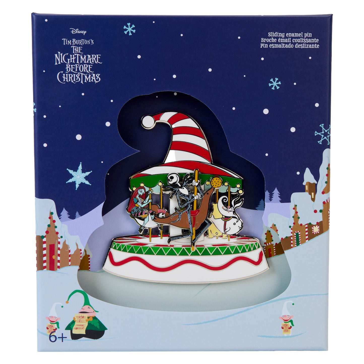 The Nightmare Before Christmas Candy Cane Carousel 3" Collector Box Sliding - PREORDER