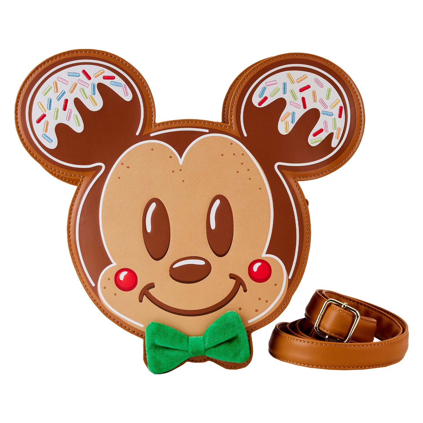 Mickey and Minnie Gingerbread Cookie Figural Crossbody Bag-  **PREORDER**