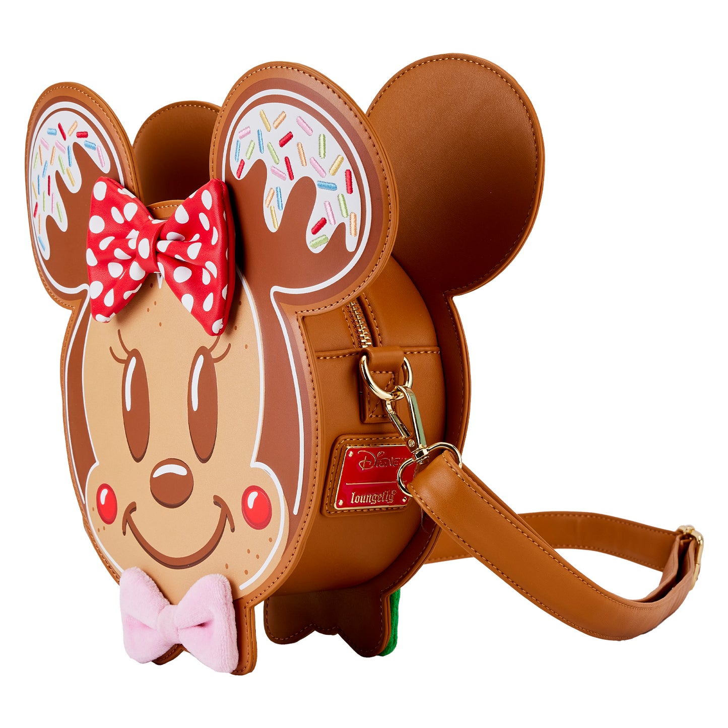 Mickey and Minnie Gingerbread Cookie Figural Crossbody Bag-  **PREORDER**