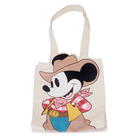 Western Mickey Mouse Canvas Tote Bag