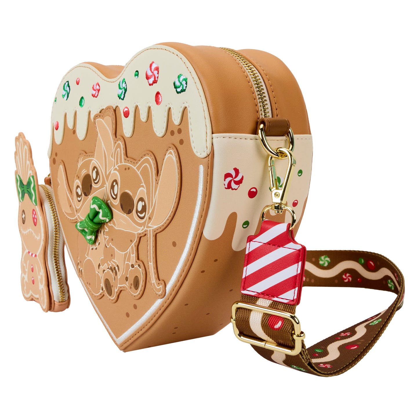 Stitch Scented Angel & Stitch Gingerbread Heart Crossbody Bag With Coin Bag - PREORDER