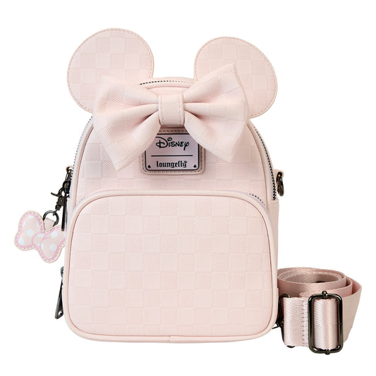 Minnie Mouse Checkered Texture Convertible Mini Backpack & Crossbody Bag - PREORDER