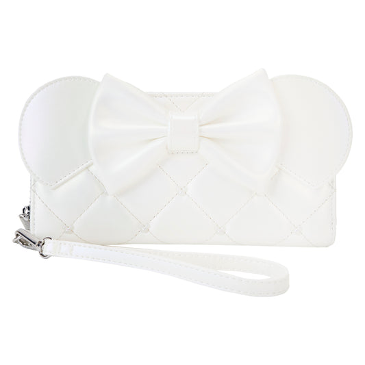 Minnie Mouse Iridescent Wedding Zip Around Wristlet Wallet