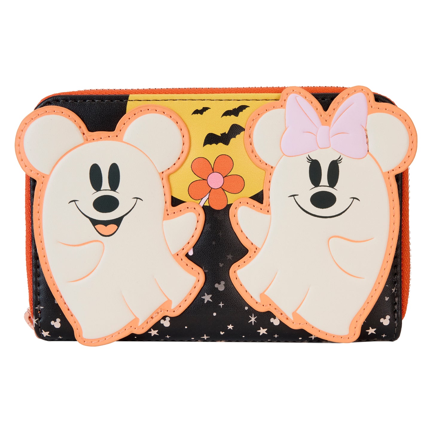 Mickey & Minnie Floral Ghost Glow Zip Around Wallet - PREORDER