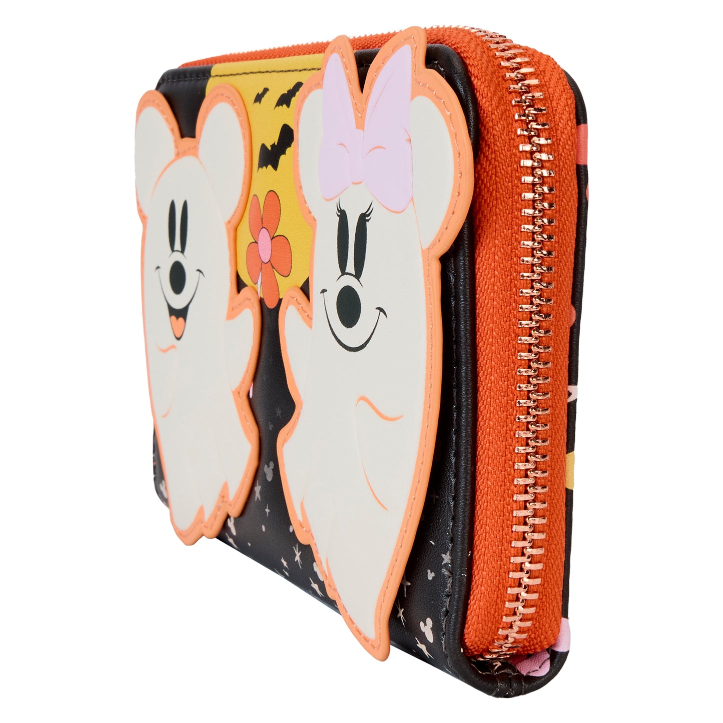 Mickey & Minnie Floral Ghost Glow Zip Around Wallet - PREORDER