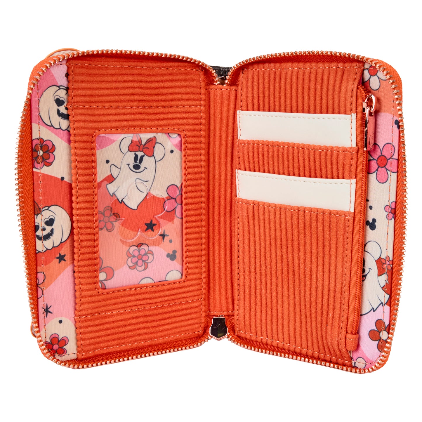 Mickey & Minnie Floral Ghost Glow Zip Around Wallet - PREORDER