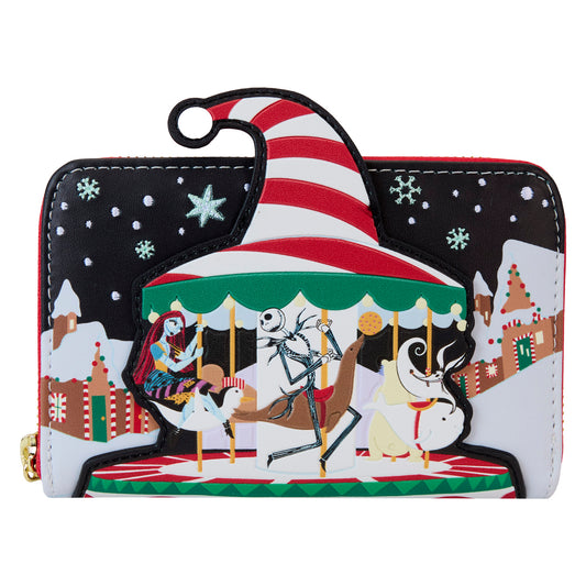 The Nightmare Before Christmas Candy Cane Carousel Zip Around Wallet - PREORDER