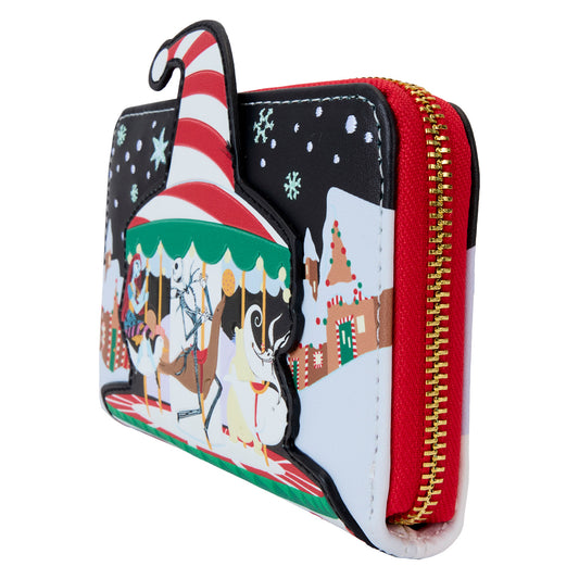 The Nightmare Before Christmas Candy Cane Carousel Zip Around Wallet - PREORDER