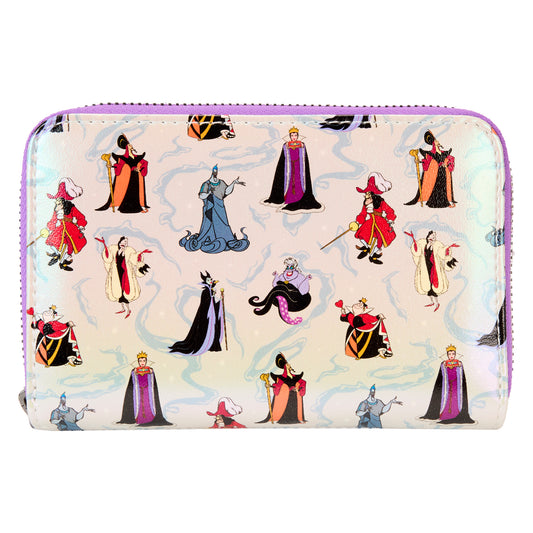 Disney Villains Iridescent All-Over Print Zip Around Wallet- PREORDER