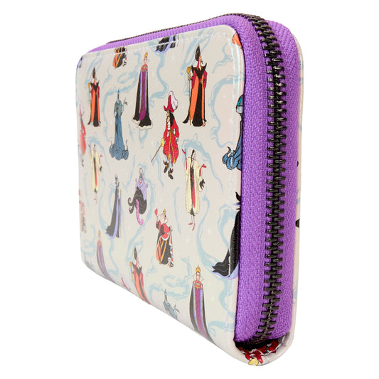 Disney Villains Iridescent All-Over Print Zip Around Wallet- PREORDER