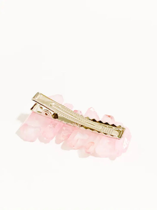 Pink Quartz Hair Clip