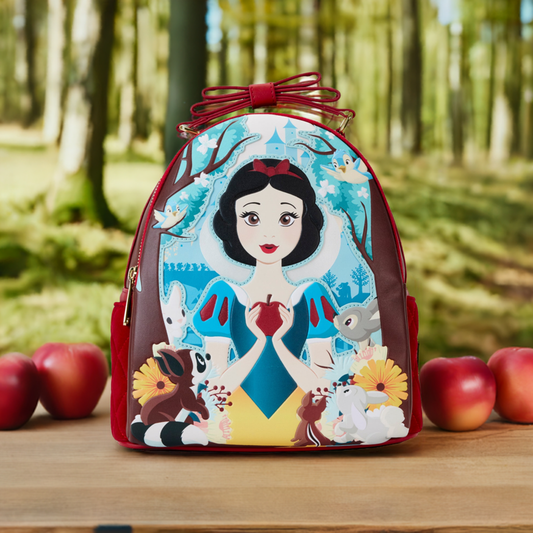 Snow White Classic Apple Quilted Velvet Mini Backpack