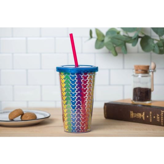 Disney Rainbow Mickey Icon Pattern 16oz Plastic Cold Cup