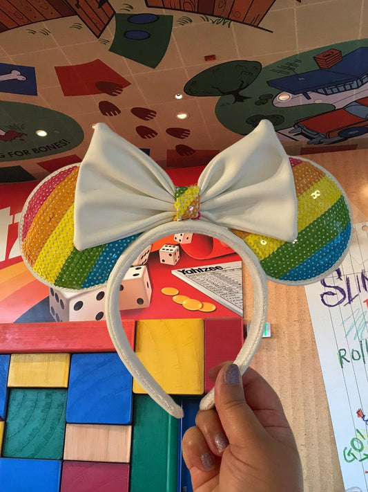 Loungefly Disney Sequin Rainbow Minnie Ears - Happy Mile Style