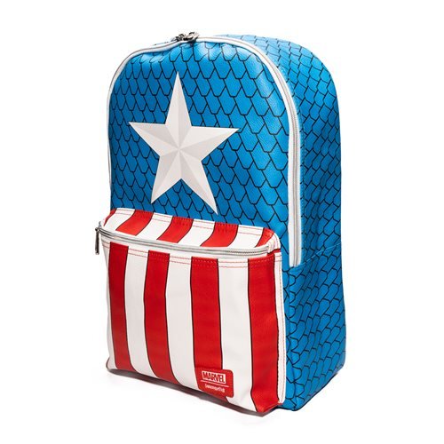 Captain America Cosplay Backpack with Pin Set