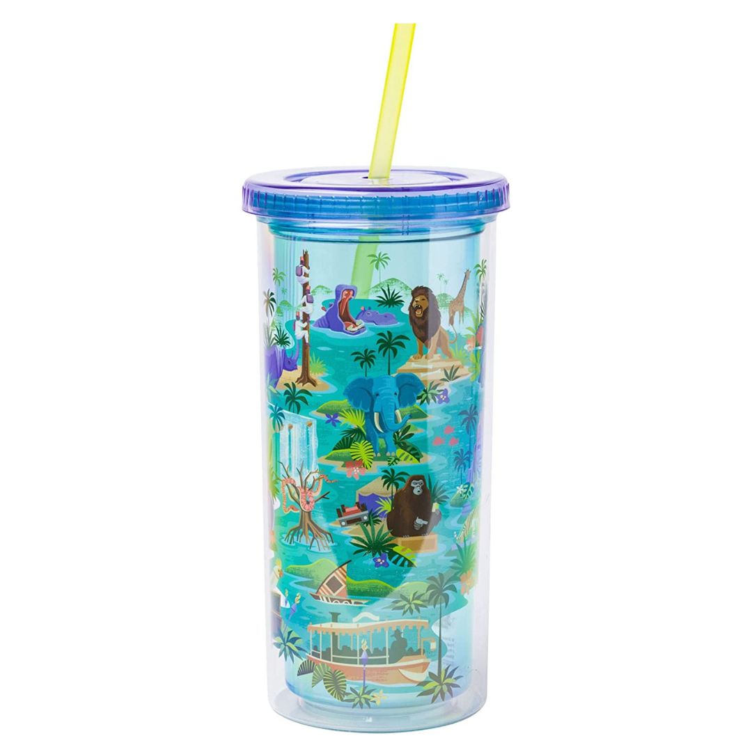Disney Jungle Cruise 20oz Plastic Tall Cold Cup Lid & Straw