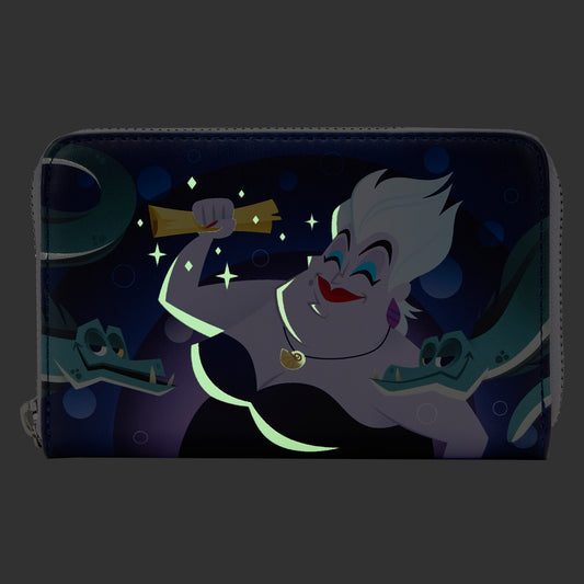 The Little Mermaid Ursula Lair Glow Zip Around Wallet