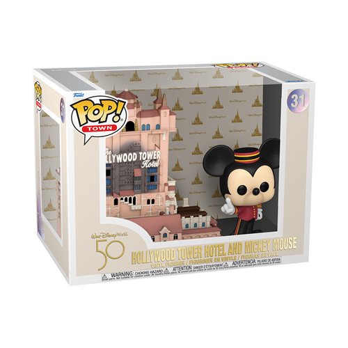 Walt Disney World 50th Anniversary Hollywood Tower Hotel and Mickey Mouse Pop! Town