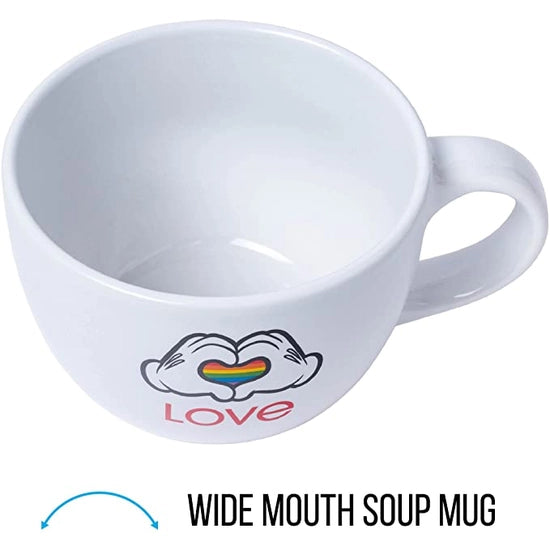 Oversized Disney Pride Mickey Hands 24oz Ceramic Soup Mug